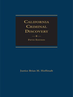 cover image of California Criminal Discovery